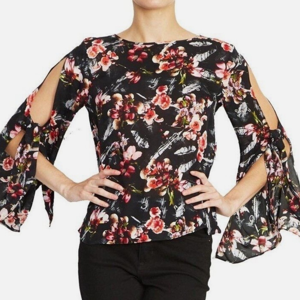 Nicole Miller Artelier Macoul Almond Blossom Womens S Silk Top Floral Whimsigoth